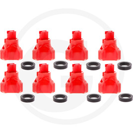Nozal Pack of 8 KWIX RDX flat jet nozzles, red