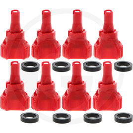 Nozal Pack of 8 HDRX-A injector nozzles, red
