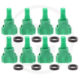 Nozal Pack of 8 HDRX-A injector nozzles, green