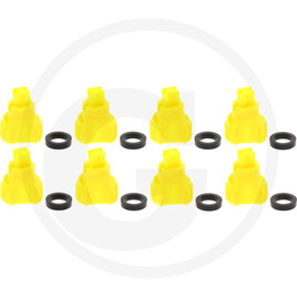 Nozal Pack of 8 KWIX RDX flat jet nozzles, yel