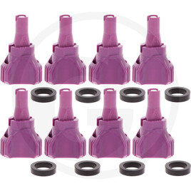 Nozal Pack of 8 HDRX-A injector nozzles, purpl