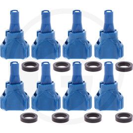Nozal Pack of 8 HDRX-A injector nozzles, blue
