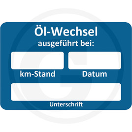 Eichner Aufkleber "Ölwechsel"