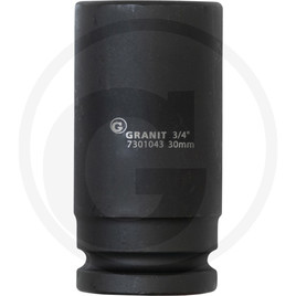 GRANIT BLACK EDITION 3/4" 6Kant-Kraft-Stecknuss, lang, 30mm